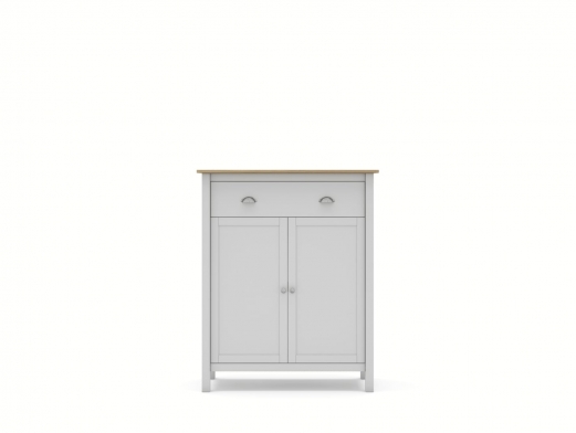 Mueble auxiliar con puertas y cajón color blanco-roble  merkamueble