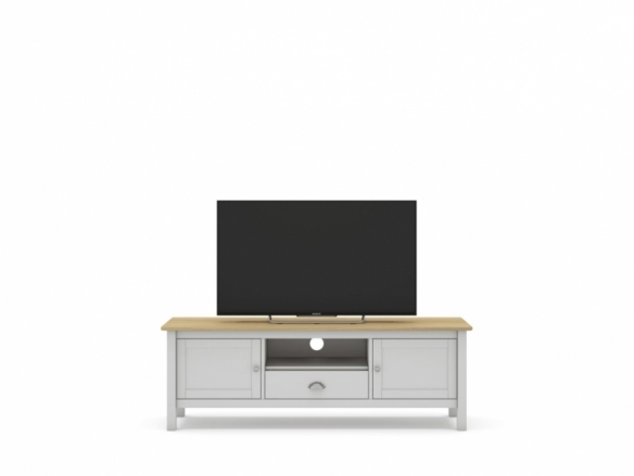 Mueble Tv con puertas, cajón y hueco color blanco-roble  merkamueble