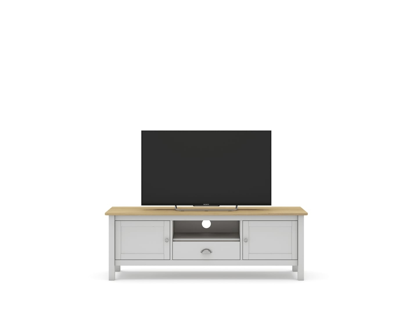 Mueble TV Blanco y Roble Gibbons 