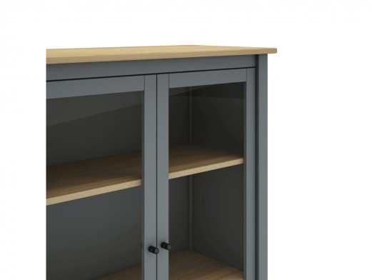 Vitrina 2 puertas color verde kaki y roble  merkamueble 2