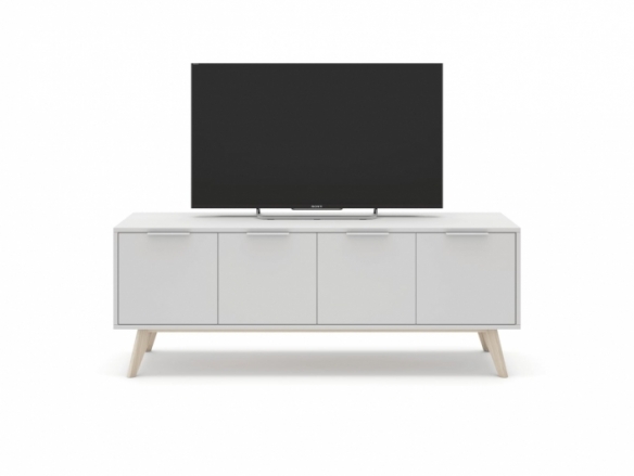 Mueble Tv 4 puertas color blanco-cera blanca  merkamueble
