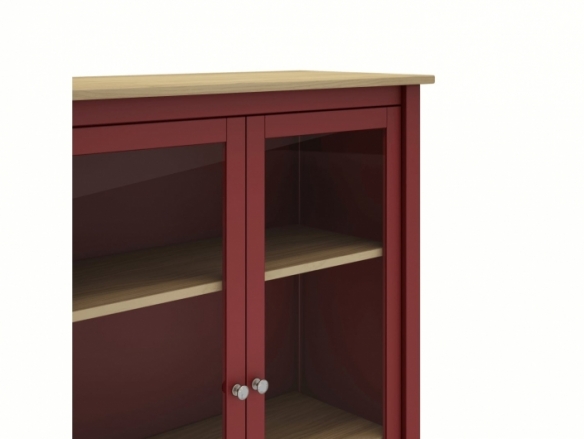 Vitrina con 2 puertas color burdeos-roble  merkamueble