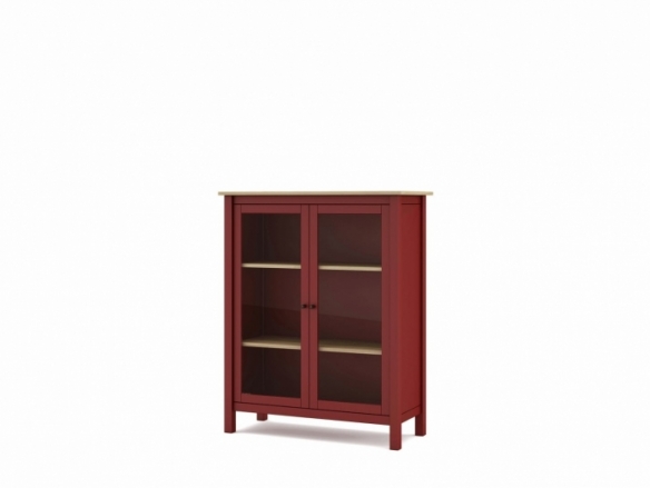 Vitrina con 2 puertas color burdeos-roble  merkamueble