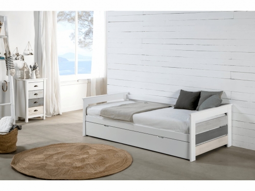 Cama nido 90 x 190 color blanco-grises  merkamueble 2