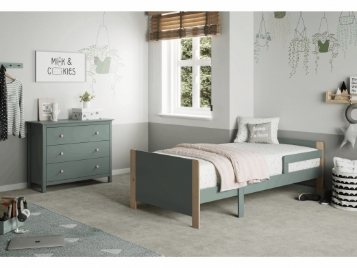 Cama evolutiva color verde petróleo-cera blanca  merkamueble 2