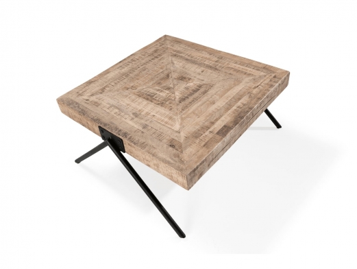 Mesa centro madera mango de 86 cm color natural-negro  merkamueble 2