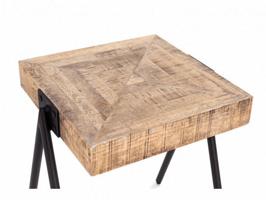 Mesa rincón madera mango de 51 cm color natural-negro  merkamueble 2