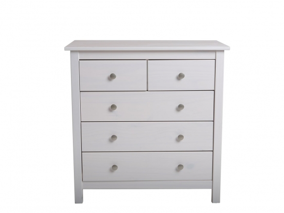 Cómoda 5 cajones color blanco  merkamueble