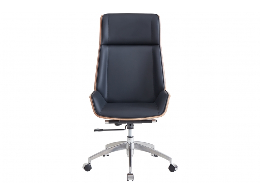 Sillón giratorio símil piel color negro  merkamueble 2