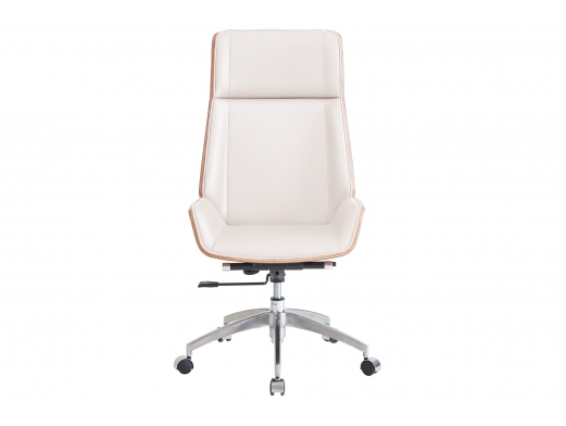 Sillón giratorio símil piel blanco crema  merkamueble 2