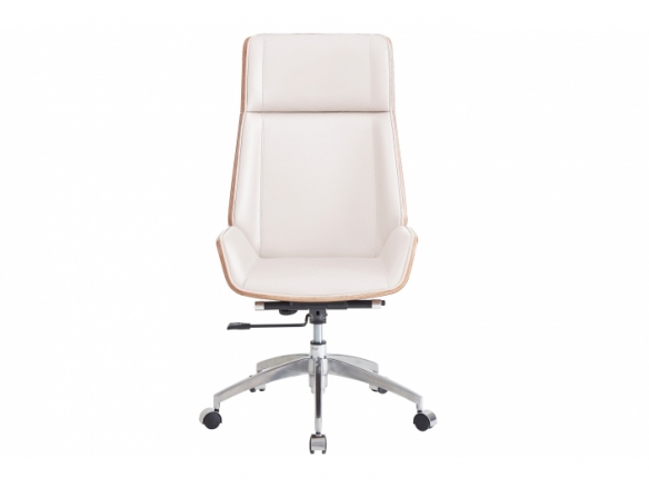 Sillón giratorio símil piel blanco crema  merkamueble