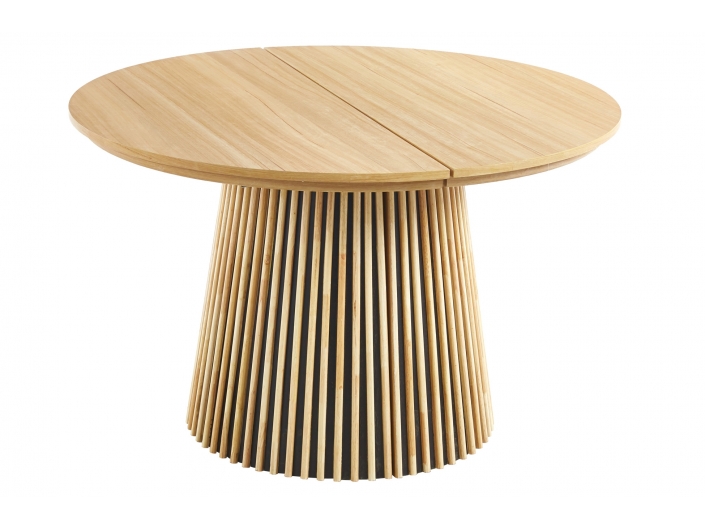 Mesa comedor redonda extensible color oak  merkamueble
