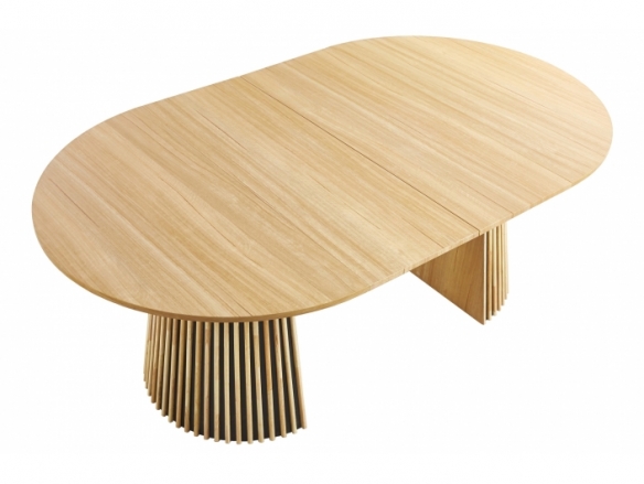 Mesa comedor redonda extensible color oak  merkamueble