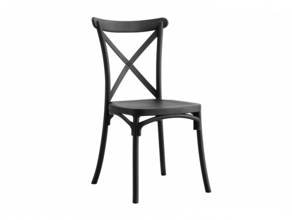 Pack 4 sillas polipropileno color negro  merkamueble