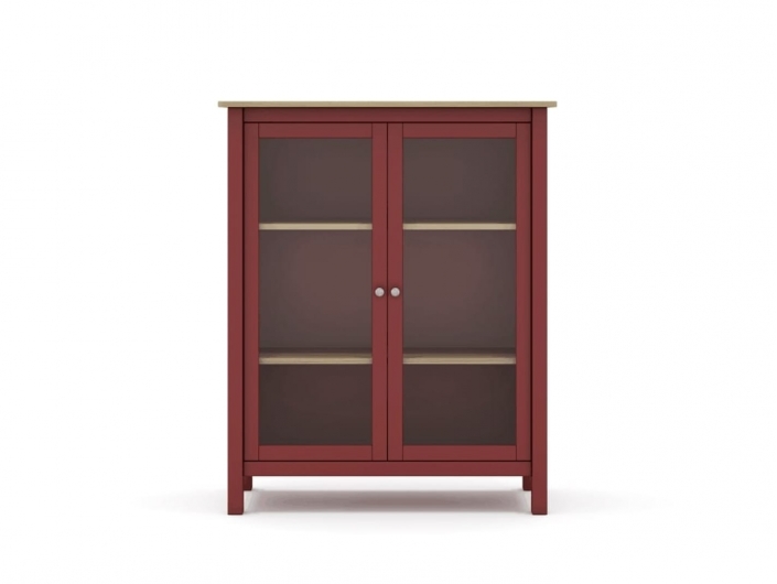 Vitrina con 2 puertas color burdeos-roble  merkamueble