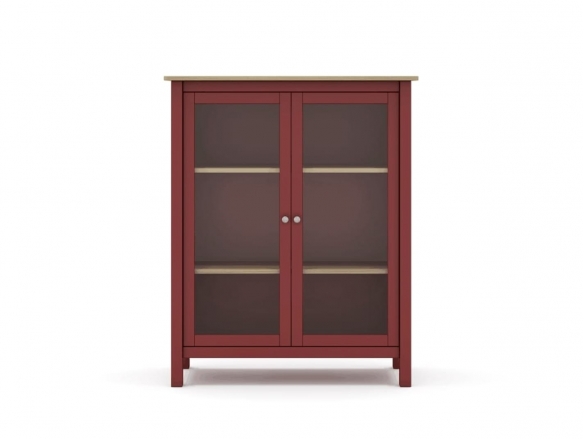 Vitrina con 2 puertas color burdeos-roble  merkamueble