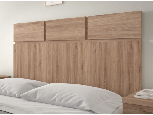 Cabecero con plafones color roble  merkamueble