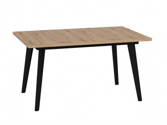 Mesa de comedor rectangular extensible de 140 cm. patas metálicas inclinadas  merkamueble