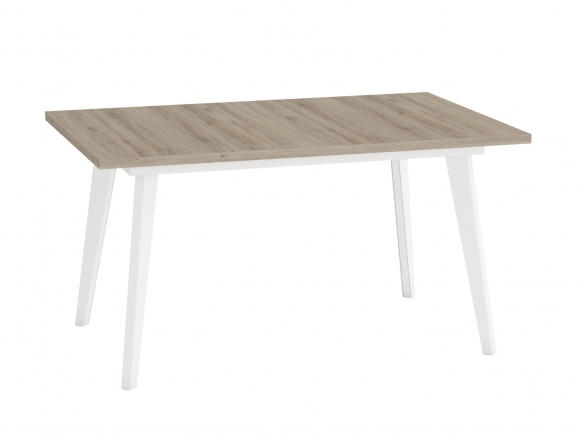 Mesa de comedor rectangular extensible de 140 cm. patas metálicas inclinadas  merkamueble