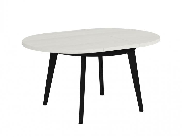 Mesa de comedor redonda extensible de 110 cm. patas metálicas inclinadas  merkamueble