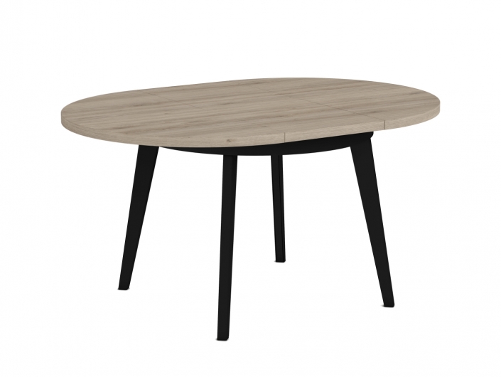 Mesa de comedor redonda extensible de 110 cm. patas metálicas inclinadas  merkamueble