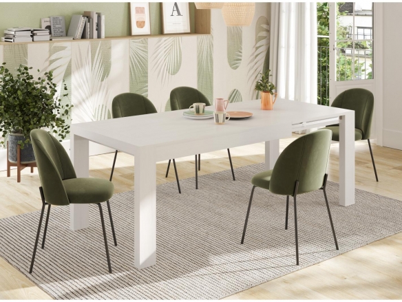 Mesa de comedor rectangular extensible de 144 cm. patas portería  merkamueble