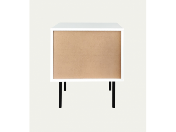 Mesita blanca puerta cristal  merkamueble