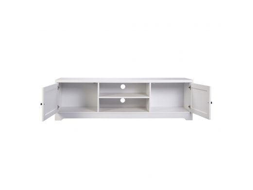Mesa tv blanca 2 puertas y 2 huecos  merkamueble 2