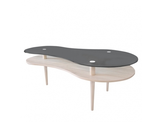 Mesa centro tapa negra  merkamueble