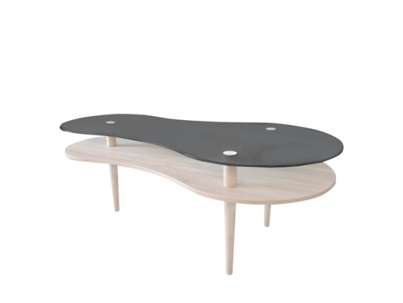 Mesa centro tapa negra  merkamueble