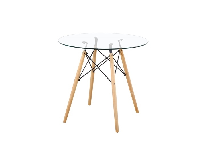 Mesa cristal redonda 80 cm  merkamueble