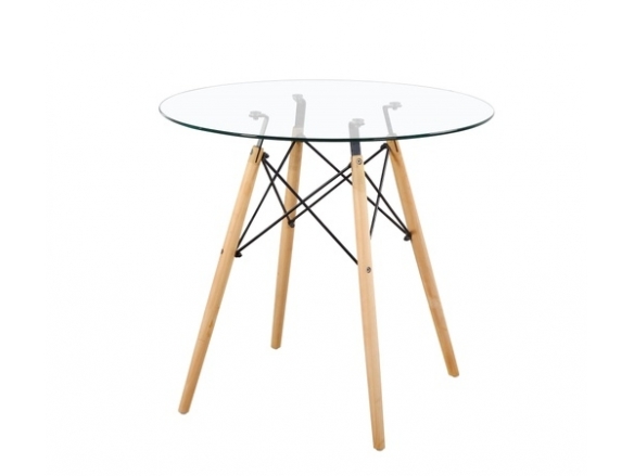 Mesa cristal redonda 80 cm  merkamueble