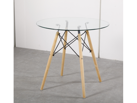 Mesa cristal redonda 80 cm  merkamueble