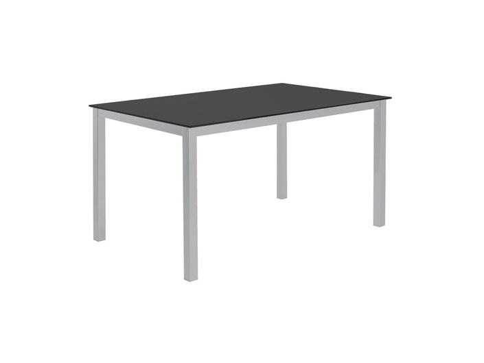 Mesa fija 140 gris tapa negra  merkamueble