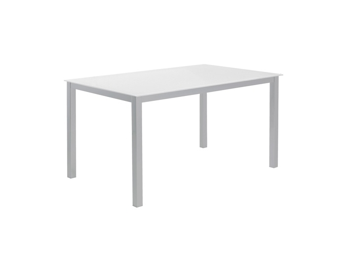 Mesa fija 140 gris tapa blanca  merkamueble