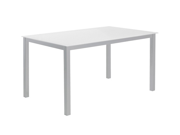 Mesa fija 140 gris tapa blanca  merkamueble