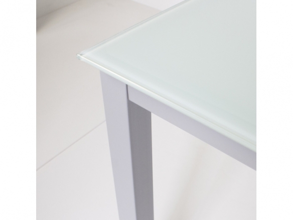 Mesa fija 140 gris tapa blanca  merkamueble