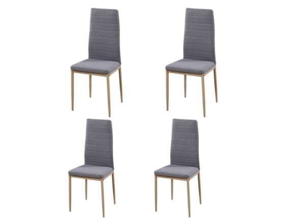 Pack 4 sillas gris acero aserradas  merkamueble