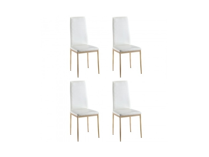 Pack 4 sillas blancas patas roble aserrado  merkamueble