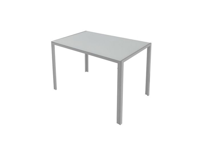 Mesa fija blanca y gris plata 105 cm  merkamueble
