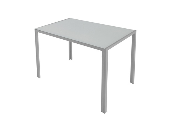 Mesa fija blanca y gris plata 105 cm  merkamueble