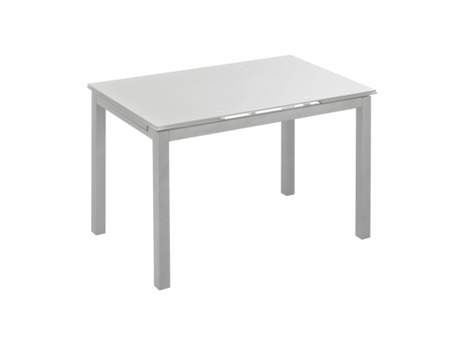 Mesa extensible blanca chasis gris 110 - 170 cm  merkamueble