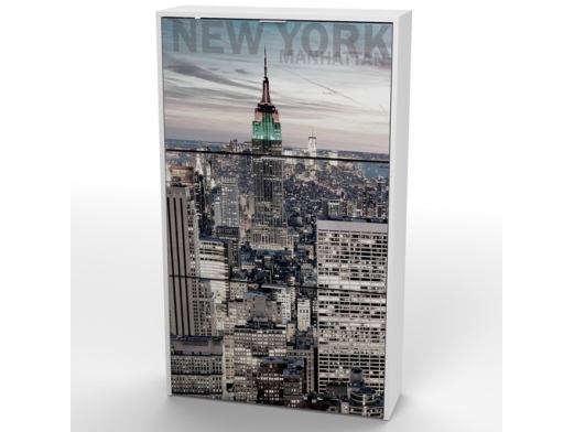 Zapatero 3 trampones blanco estampado manhattan  merkamueble