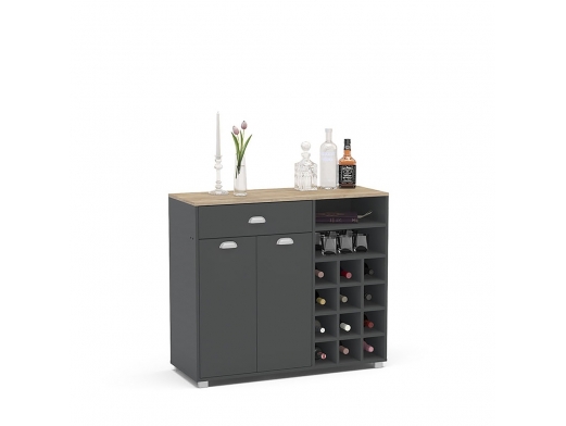 Buffet botellero gris oscuro  merkamueble 2