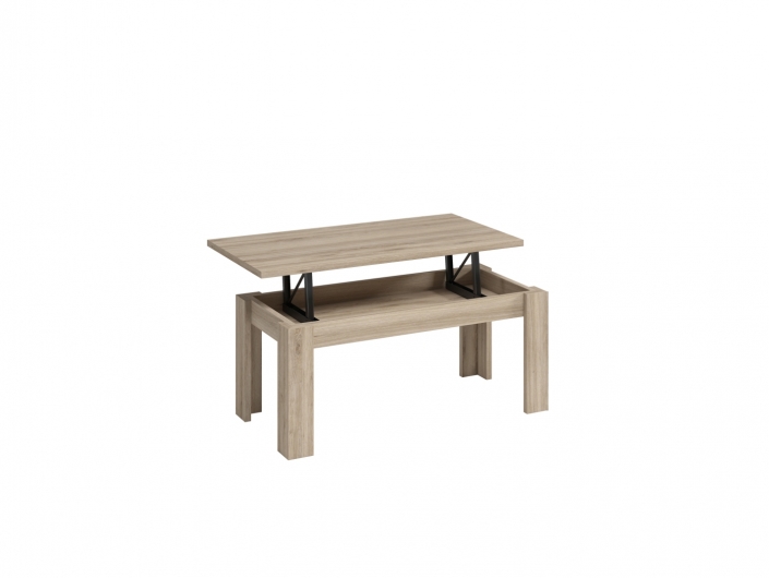 Mesa de centro elevable rectangular de 100 cm. patas -L-  merkamueble