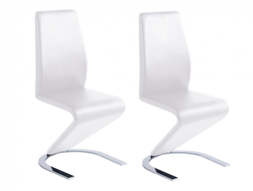 Pack 2 sillas comedor símil piel blanco  merkamueble