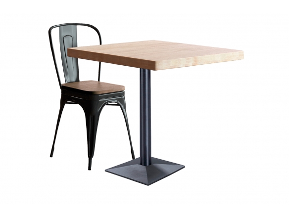 Mesa roble nordish y negro 60 x 60 cm  merkamueble