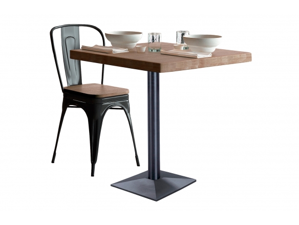 Mesa roble american y negro 60 x 60 cm  merkamueble