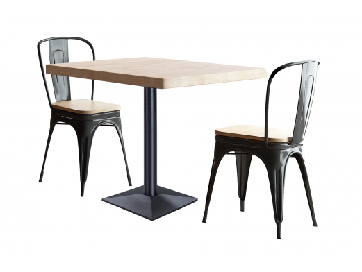 Mesa roble nordish y negro 80 x 80 cm  merkamueble 2