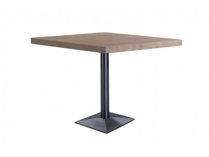 Mesa roble american y negro 80 x 80 cm  merkamueble